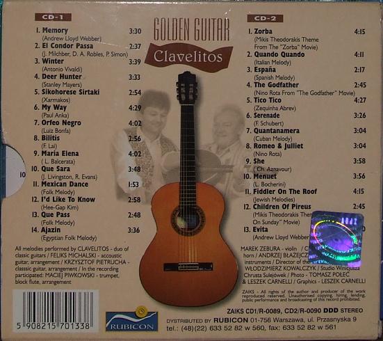 Clavelitos  Golden Guitar : Back